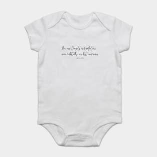 Jane Austen Thoughts and Reflections Text Art Quote (Black) Baby Bodysuit